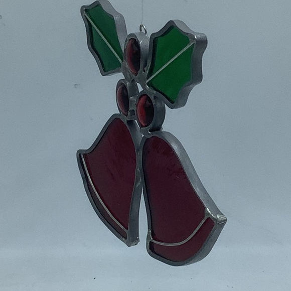 Stained Glass Holy Berry and Bells Ornament - Picture 4 of 5